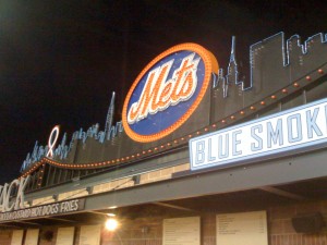 Shea's scoreboard header atop Shake Shack and Blue Smoke